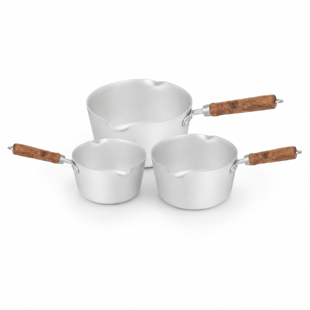 Sonex Anodized Taper Milk Pan Set – 3 Pieces
