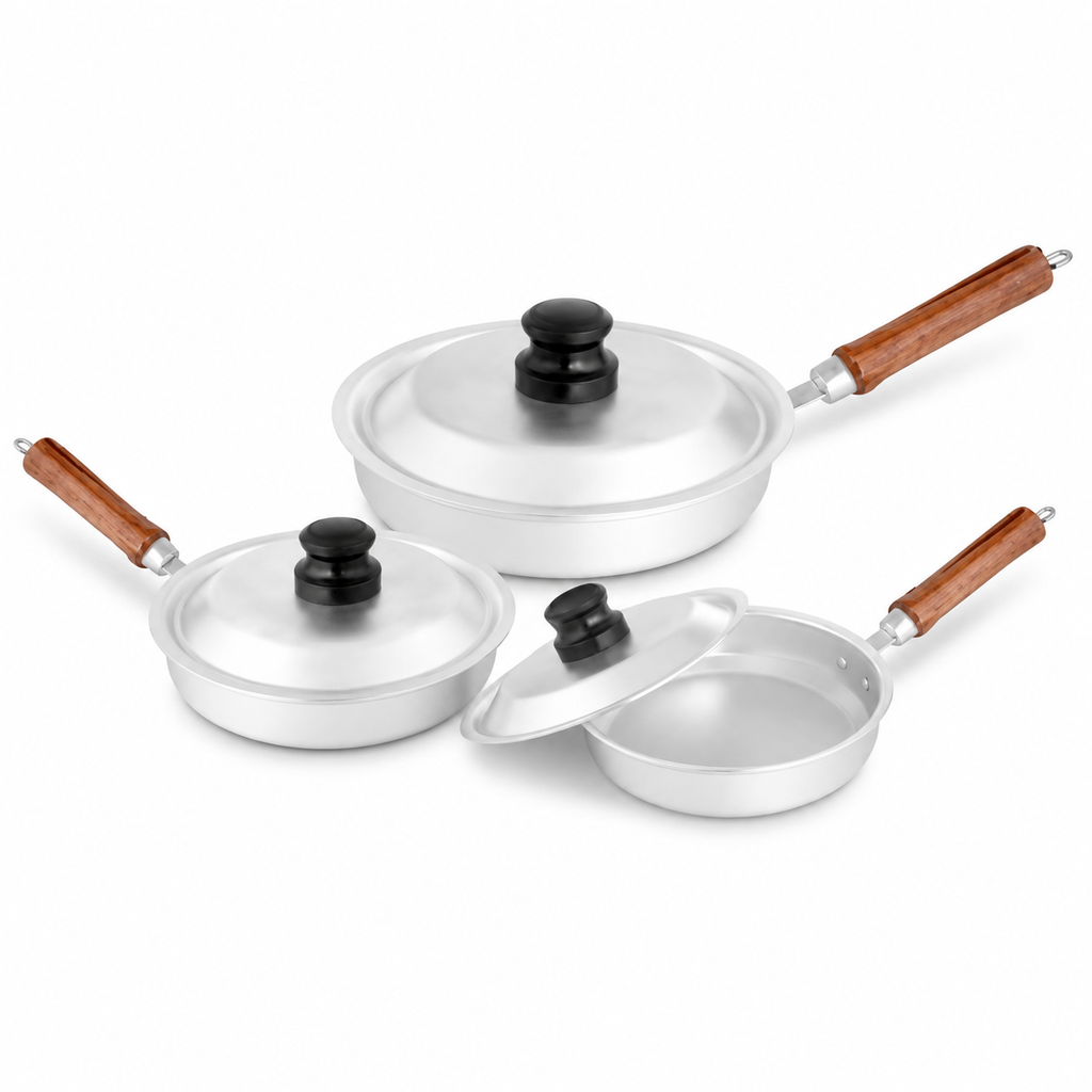 Sonex Anodized Fry Pan Set with Lids – 3 Pieces
