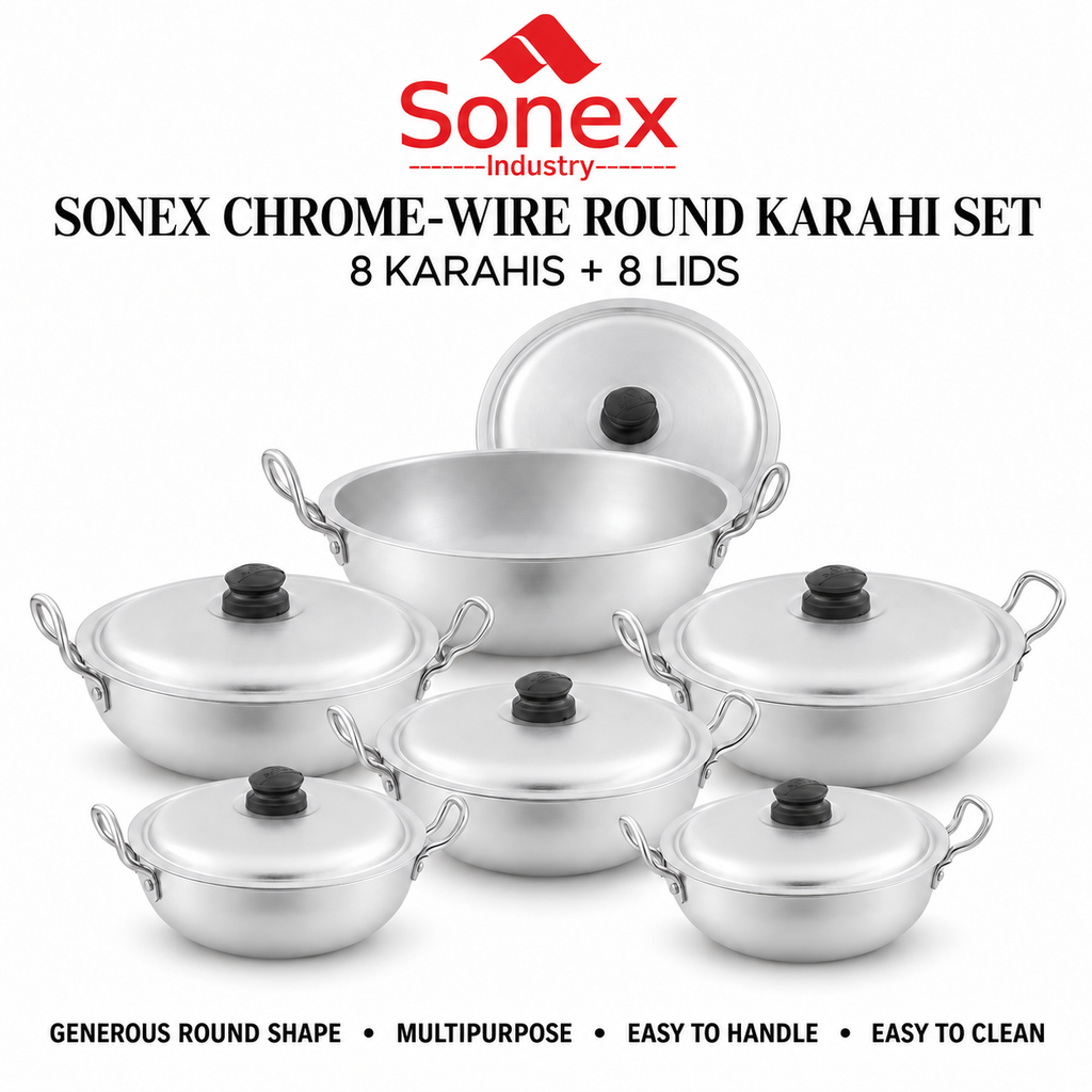 Sonex Anodized Round Karahi Set 1–8