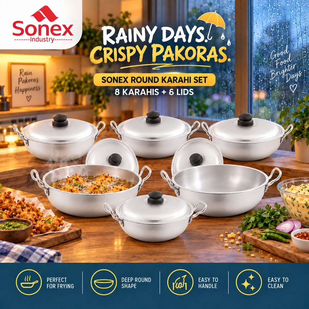 Sonex Anodized Round Karahi Set 1–8