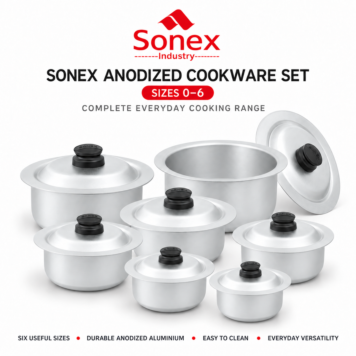 Sonex Anodized Cookware Set 0–6