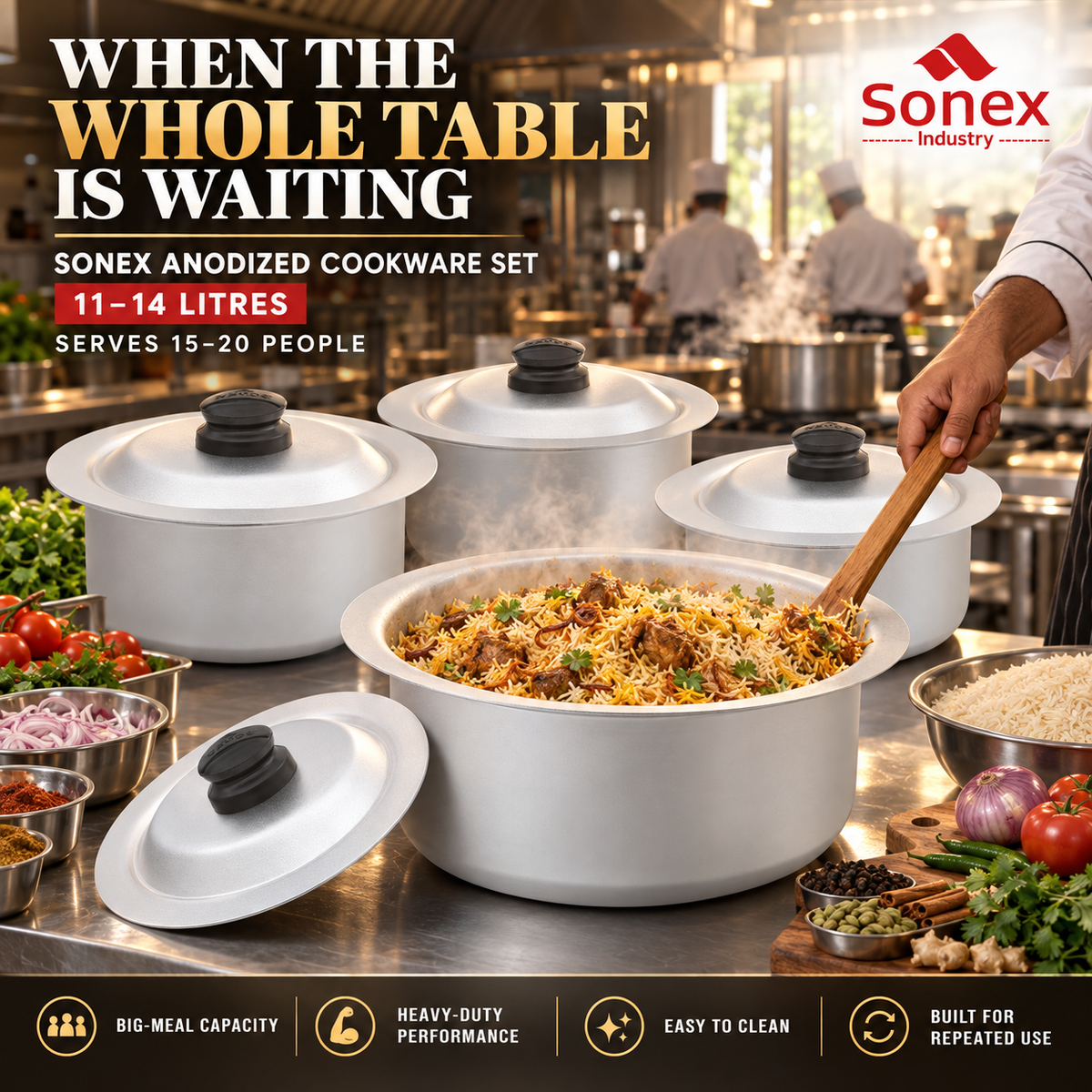Sonex Anodized Cookware Set 11–14