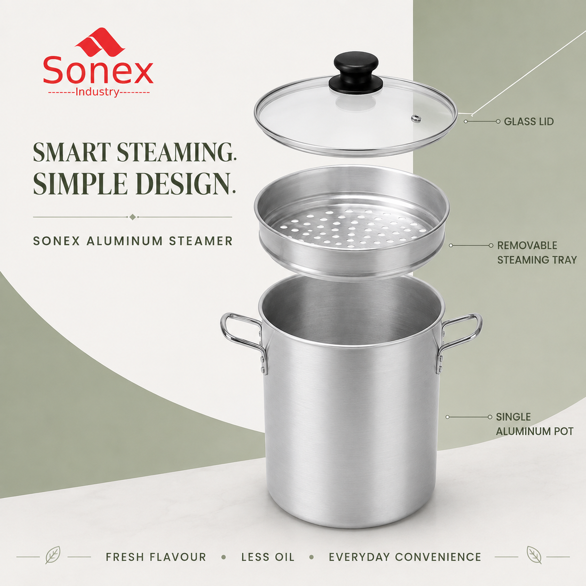 Sonex Anodized Steamer with Lid
