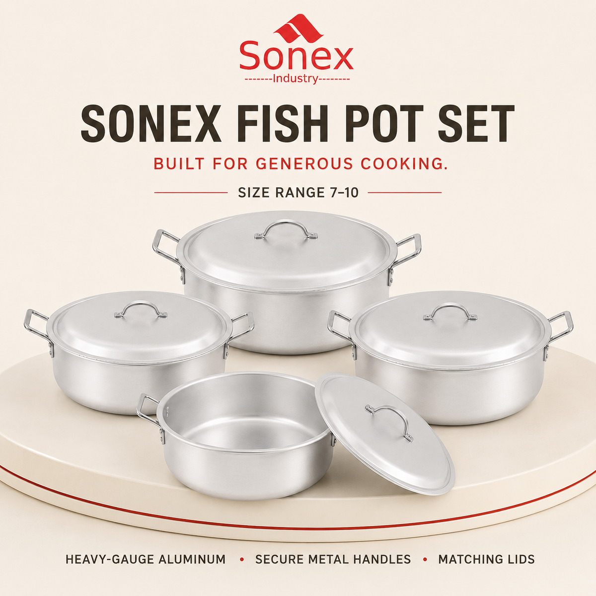 Sonex Anodized Fish Pot Set 7–10