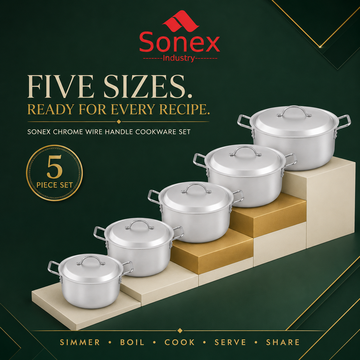 Sonex Chrome-Wire Handle Set 1–5