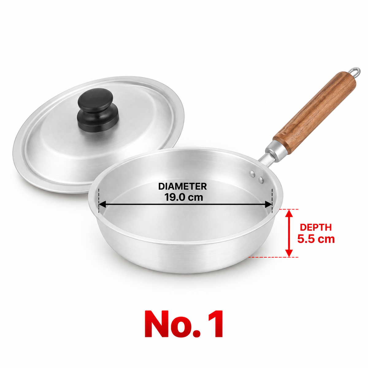 Sonex Anodized Fry Pan Set with Lids – 3 Pieces