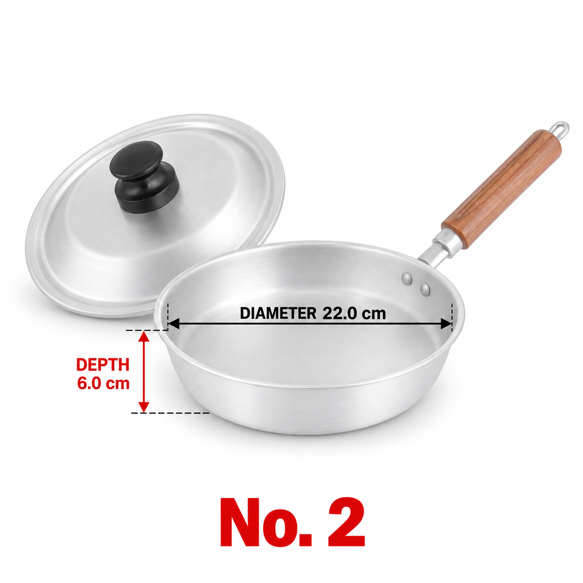 Sonex Anodized Fry Pan Set with Lids – 3 Pieces