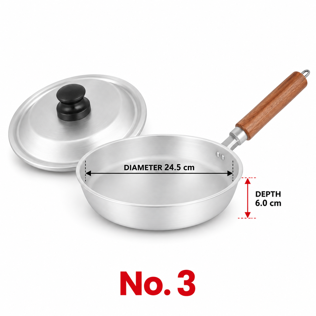 Sonex Anodized Fry Pan Set with Lids – 3 Pieces