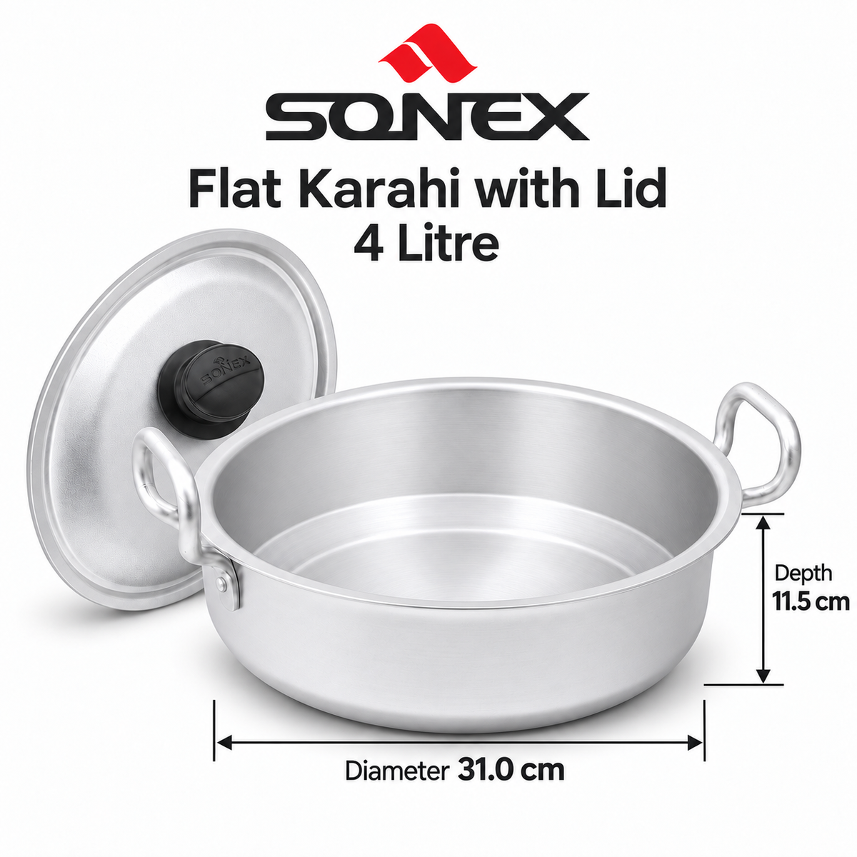 Sonex Anodized Flat Karahi Set 2–6