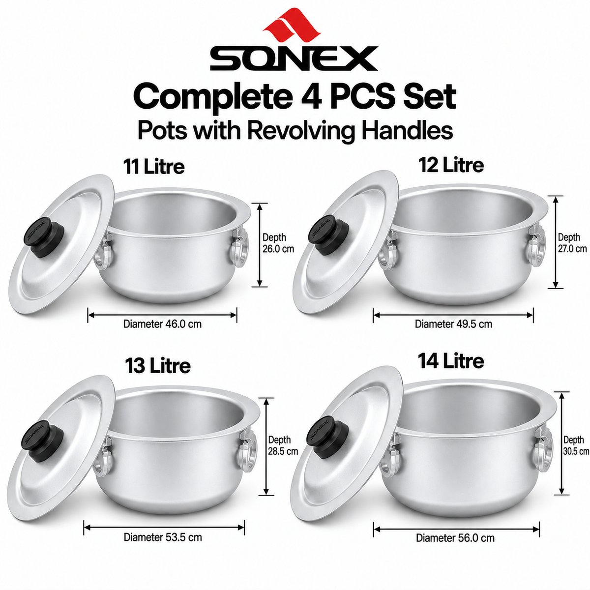 Sonex Anodized Cookware Set 11–14