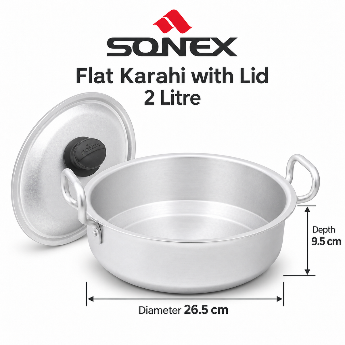 Sonex Anodized Flat Karahi Set 2–6