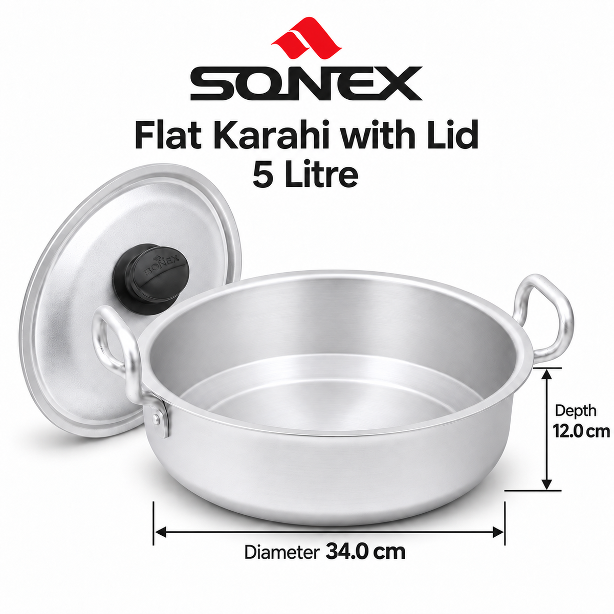 Sonex Anodized Flat Karahi Set 2–6