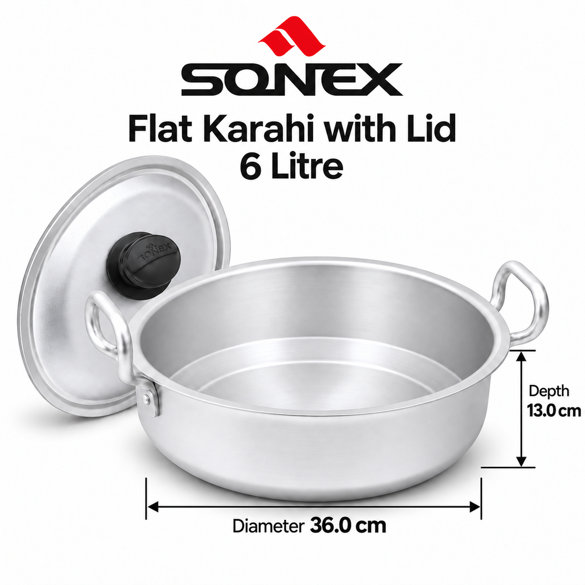 Sonex Anodized Flat Karahi Set 2–6