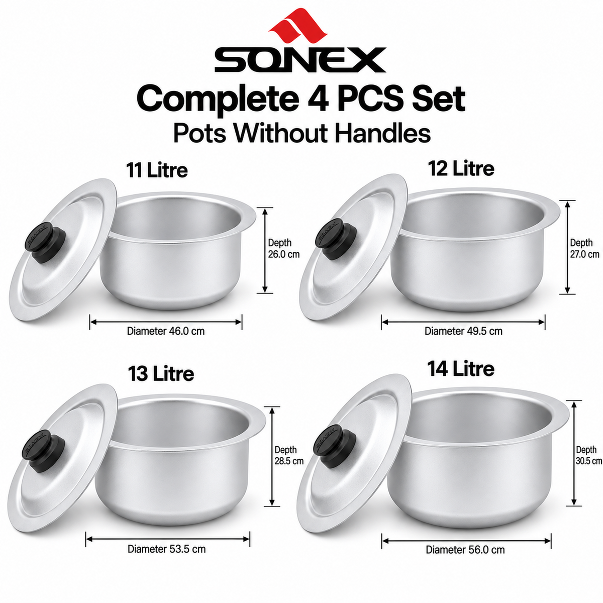 Sonex Anodized Cookware Set 11–14