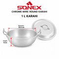 Sonex Chrome-Wire Round Karahi Set – 6 Pieces