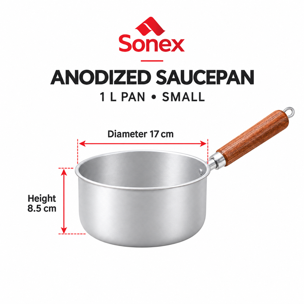 Sonex Anodized Saucepan Set – 3 Pieces