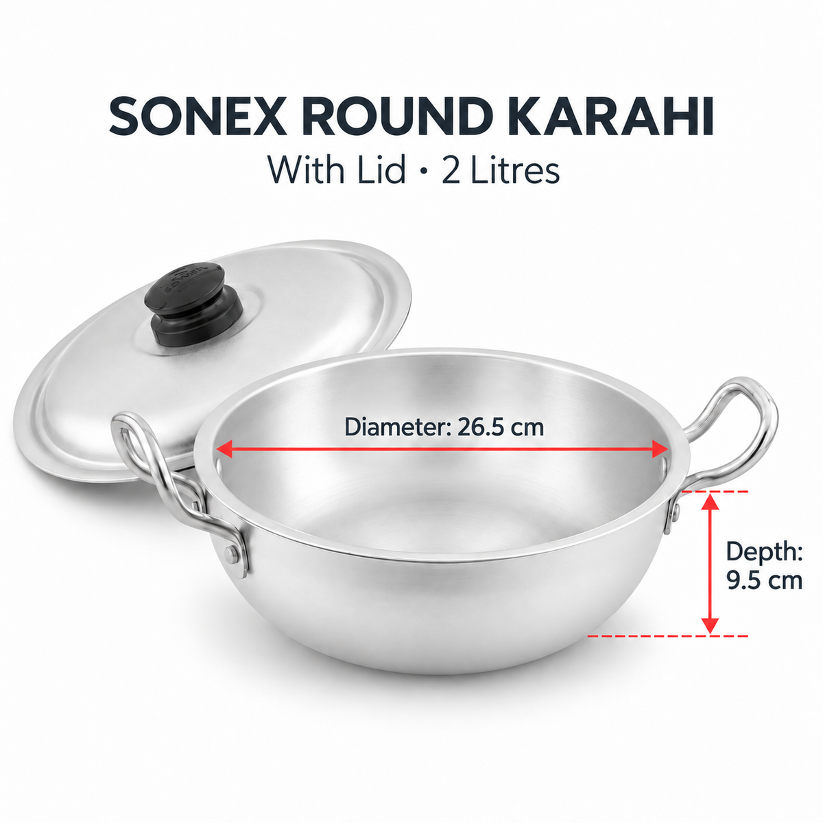 Sonex Anodized Round Karahi Set 1–8