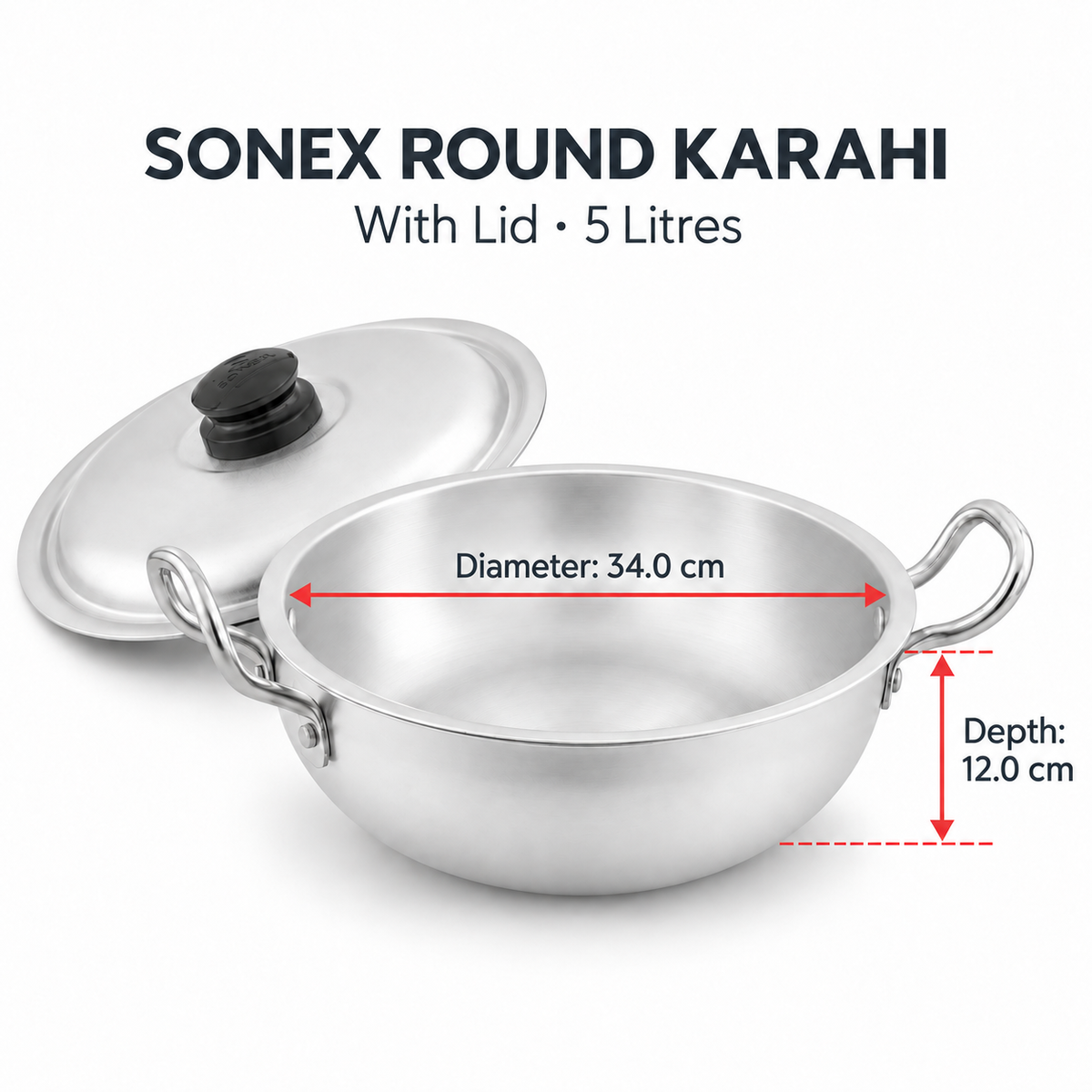 Sonex Anodized Round Karahi Set 1–8