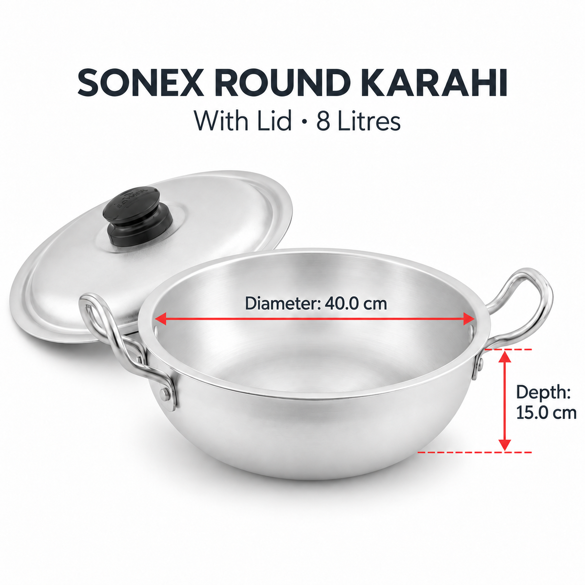 Sonex Anodized Round Karahi Set 1–8