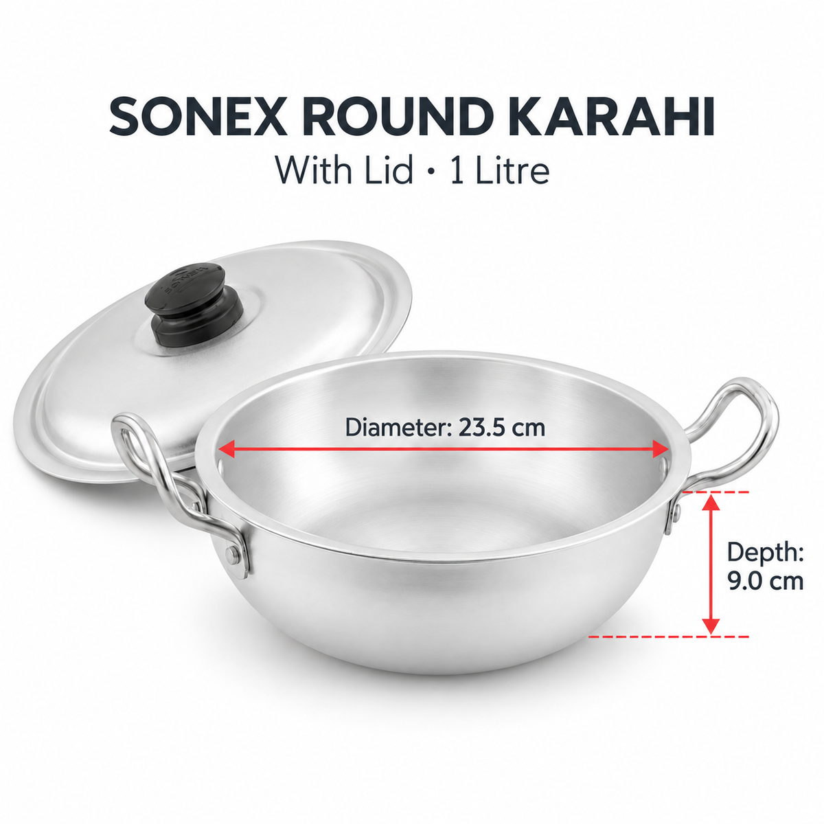 Sonex Anodized Round Karahi Set 1–8